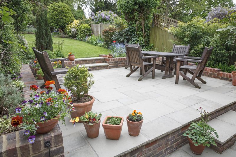 Paver Patio in a Garden Setting